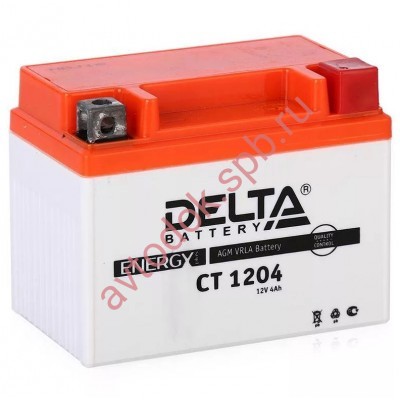 АКБ Delta moto 12v 4A/h (R+) 50А  114х70х87
