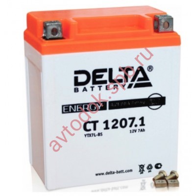 АКБ Delta moto 12v 7A/h (R+) 100A  114x70x132