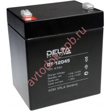 АКБ Delta DT 12045 12V 4,5A/h (клемма F1 зажим 4,8мм) 90х70х101(107)