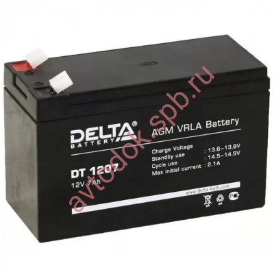 Delta DT1207 12V 7A/h (клемма F1 зажим 4,8мм) 151х65х95(102)