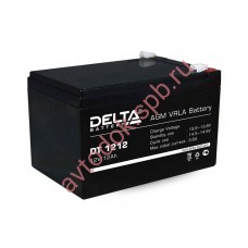 АКБ Delta DT 1212 12V 12A/h (клемма F2 зажим 6,35мм) 151х98х95(101)