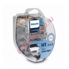 Лампа "Phillips"Н1 55вт CRISTAL VISION 4300K (2шт+2штW5W)