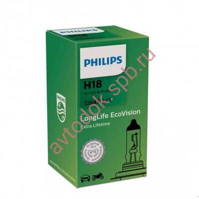 Лампа "Phillips"Н18 12V- 65W (PY26d-1) LongLife EcoVision (Philips)