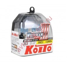 Лампа "Koito" Н3 55вт Whitebeam 4300K (2шт) BOX