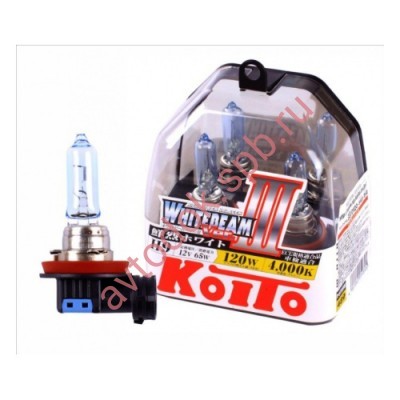 Лампа "Koito" Н9 65вт Whitebeam 4300K (2шт) BOX