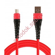 Кабель-переходник USB-micro (CB300-UMU--2A-10R) красный 1м.