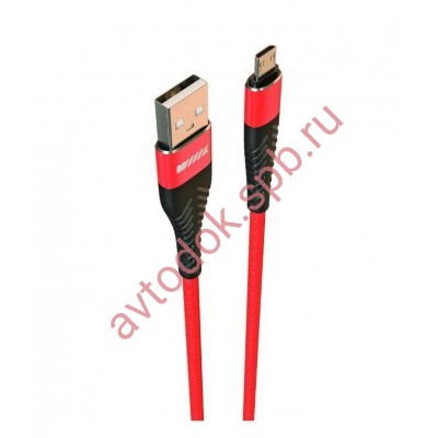 Кабель-переходник USB-micro (CB720-UMU--2A-10R) красный 1м.
