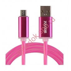Кабель-переходник светящийся USB-микро USB розовый 1м CBL710-UMU-10PK