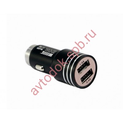 Зарядное устройство для моб. устройств в прикур. c 2 USB черн.UCC-2-24