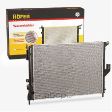 Радиатор охлаждения RENAULT Logan (08-), LADA Largus МКПП с кондиционером паяный HOFER