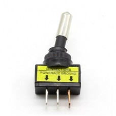Переключатель-тумблер 2-полож. 3-конт. (12V 20A) зеленый диод