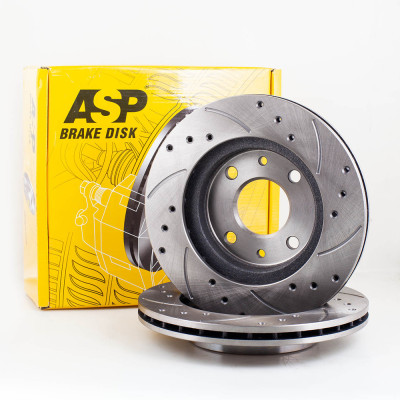 Диск тормозной передний 2110 вент. 13" к-т канавка перфорация ASP