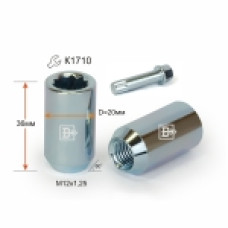 Гайка колеса М12х1.25х36 (звезда-10лучей) d=20 кон. откр.