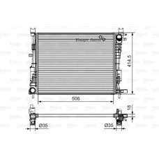 Радиатор охлаждения Lada Vesta/Lada X-RAY (15-)/Logan II 2014-/ Sandero II 2014- A/C+ АВТОПРИБОР