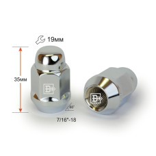 Гайка колеса  7/16-18UNFх35 кон. закр. Chevrolet (Saburban, Blazer), GMC (ключ 19)
