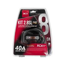 Комплект проводов 2-канального усилителя ACV KIT2.8SL (Silver=ECO) 8AWG/Mini ANL 40A