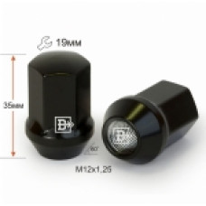 Гайка колеса М12х1.25х34 кон. закр. чёрная