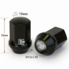 Гайка колеса М12х1.5х34 кон. закр. чёрная