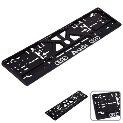 Рамка номерного знака SILVER "AUDI" рельефная