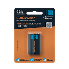 Элемент питания 9V 6LR61 (крона) GoPower Ultra BL1 Alkaline