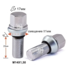 Болт колеса М14х1.5х52х28 кон. литой диск Audi-VW (ключ 17)