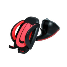 Держатель телефона/смартфона на стекло, торпеду, усил. гелевая присоска, красный HT-04gl-R