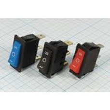 Переключатель-клавиша прямоугольная 2-полож. 3-конт. (15А) с подсв. узкая (ВК-139) красная