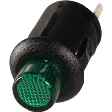 Переключатель-кнопка 2-полож. 12V6A зеленая подсветка
