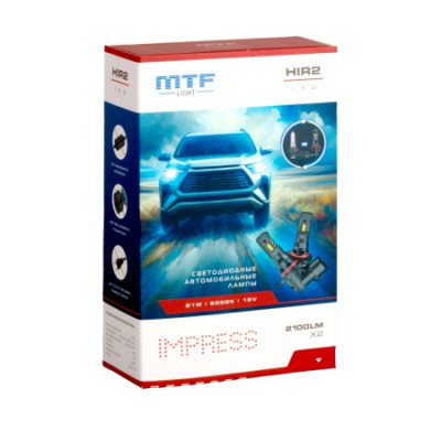 Светодиодные лампы "MTF" Light 12В HIR2 9012 IMPRESS  12V, 21W, 2100LM, 6000K