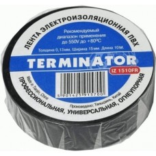 Изолента Terminator черная 10м термостойкая
