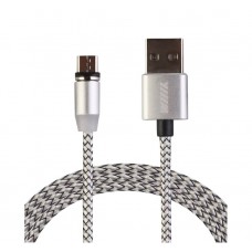 Кабель-переходник микро-USB(CBM980-UMU-10S) магнитный серебряный 1,0м