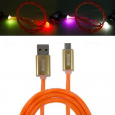 Кабель-переходник светящийся USB-микро USB оранжевый 1м CBL710-UMU-10OG