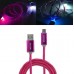 Кабель-переходник светящийся USB-USB Type-C розовый 1м CBL710-UTC-10PK