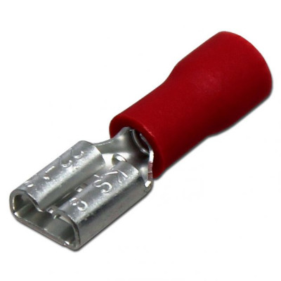 Клеммы (мамы) 6,3 красные 100шт FDV1-250