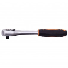 Ключ трещетка 1/4" 72-зубцовая 155мм (прямая резиновая ручка) AUTOVIRAZH