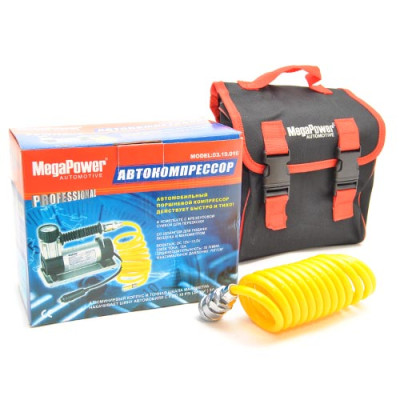 Компрессор MEGAPOWER 100PSI 12V (30л/мин 12А) с сумкой