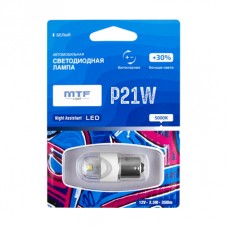 Светодиодная лампа "MTF" 12 V P21W Night Assistant 2.5Вт белая, 5000K, блистер 1шт