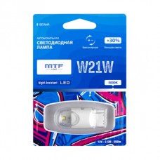 Светодиодная лампа "MTF" 12 V W21W Night Assistan б/ц 2.5Вт белая,блистер 1шт