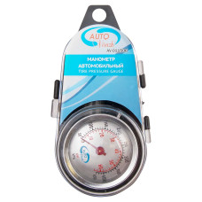 Манометр шинный металл. в футляре AUTOVIRAZH  AV-011506
