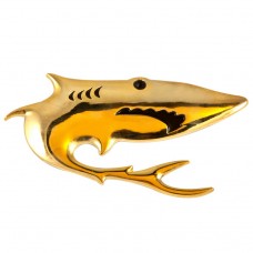 Наклейка металлическая 3D "Акула золотая"