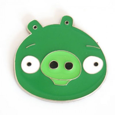 Наклейка металлическая 3D "Свинка зеленая" Angry Birds