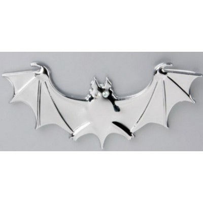 Наклейка металлическая 3D "Летучая мышь светлое серебро"