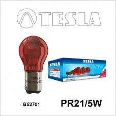 Лампа "TESLA" PR21/5W 12 красная 12V (BAW15d) 