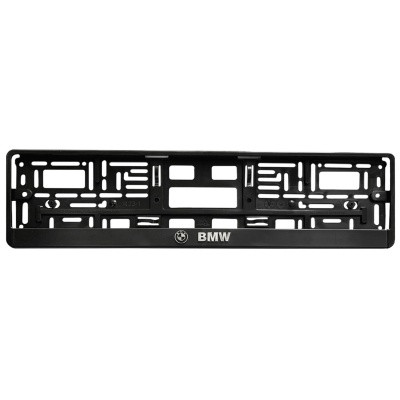 Рамка номерного знака SILVER "BMW" рельефная