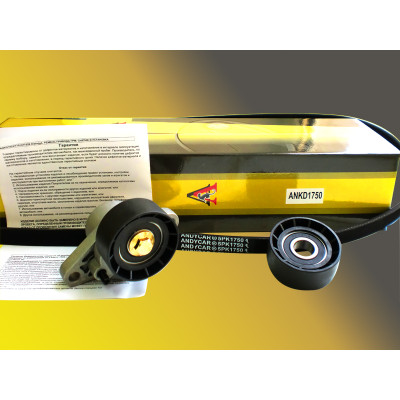 Ремень генератора Renault Logan 8V + 2 ролика (конд., с ГУР) 1750