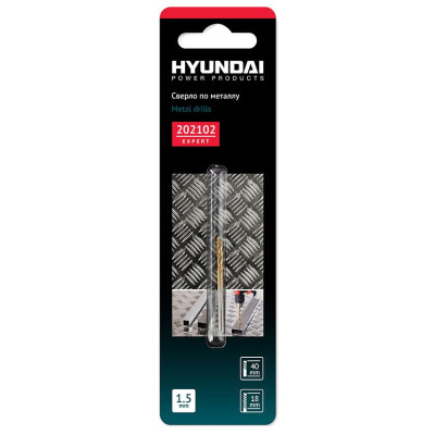 Сверло по металлу 1.5х40/18 мм DIN338 HSS-G (2шт) HYUNDAI