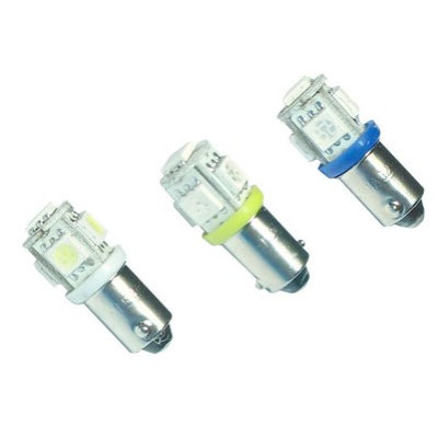 Светодиод T20W (BA9s) 5 SMD LED красный (блистер 2шт.)