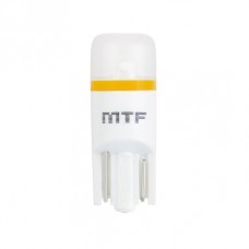 Светодиодная лампа "MTF" 12 V W5W/T10 б/ц 1W, 4000K , линза матовая 2шт