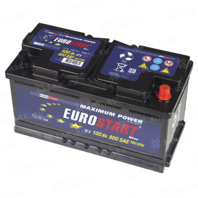 АКБ EUROSTART BLUE 100 Ah R+ (353x175x190) 760А эконом