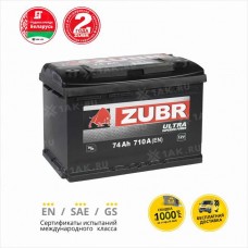АКБ ZUBR Ultra 74 Ah R+ низкий (278x175x175) 710A